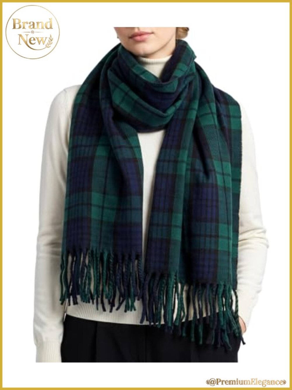 Soft Viscose Scottish Tartan Plaid Shawl Wrap Oversized Winter Scarf